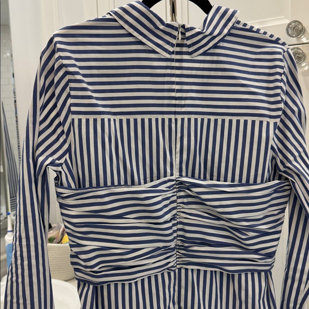Veronica Beard Blue and White Striped Button Down Shirt - Picture 12 of 13